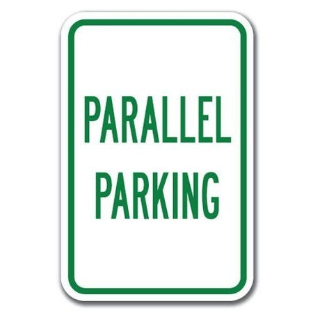 SIGNMISSION Parallel Parking Sign 12inx18in Heavy Gauge Alum Signs, 18" L, 12" H, A-1218 Misc - Parallel Parking A-1218 Misc - Parallel Parking